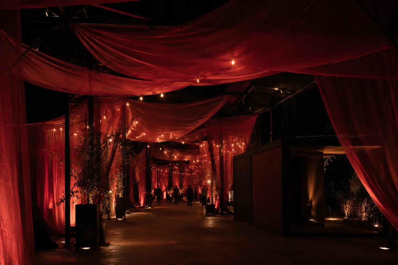 Instalación atmosférica para un evento nocturno
